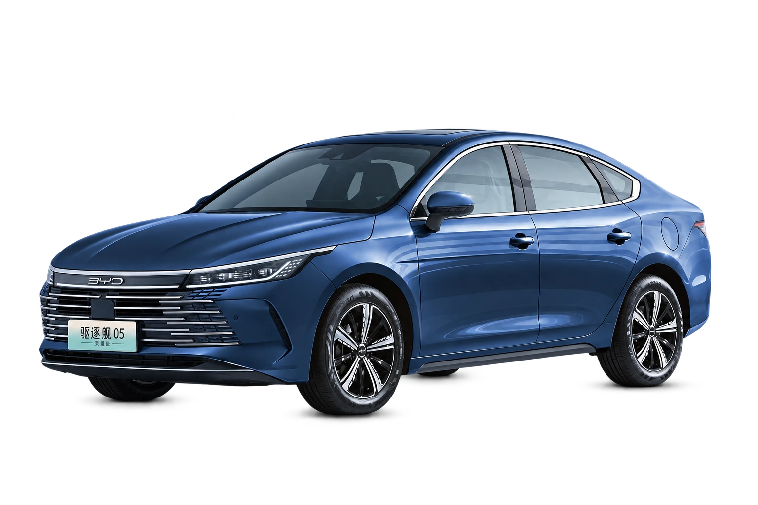 BYD DESTROYER 05, 2024 Glory Edition DM-i, left-facing model recognition image; original gallery image with AI-assisted background removal